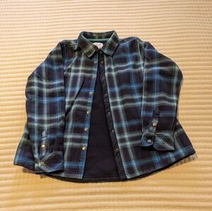 Orvis Snap Flannel Shirt * Lined * Ladies Large * Like New * Blues